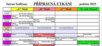 AKTUALIZACE - PLÁNOVANÁ PŘÍPRAVNÁ UTKÁNÍ