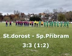 11.kolo KPSD: Starší dorost vybojoval remízu v derby se Spartakem Příbram