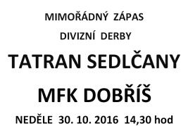 Speciální AKCE na divizní derby Sedlčany - Dobříš! (soutěž + tombola)